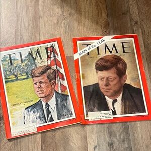 Vintage  1960’s TIME Magazine lot of 2  with President JFK /Kennedy